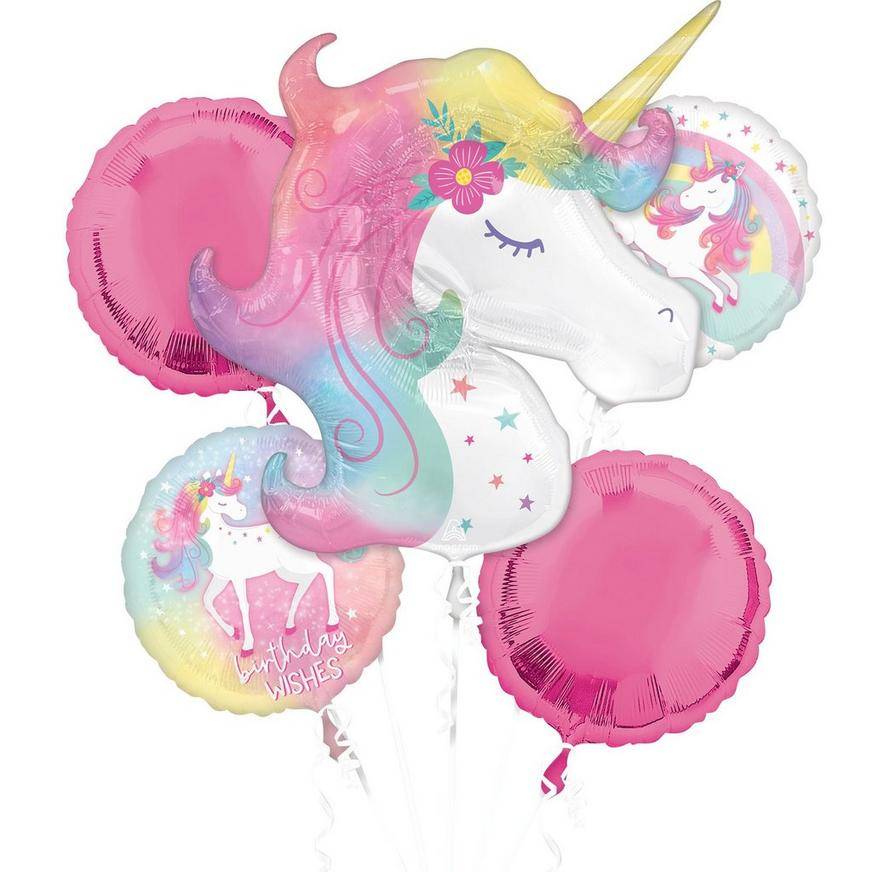 Party City Enchanted Unicorn Balloon Bouquet (5 ct)(assorted)