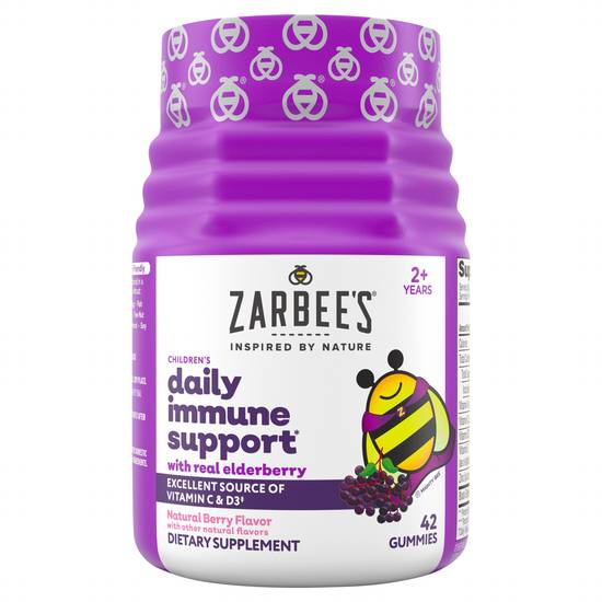 Zarbee's Natural Berry Flavor Children's Daily Immune Support Gummies, 2+ Years (42 ct)