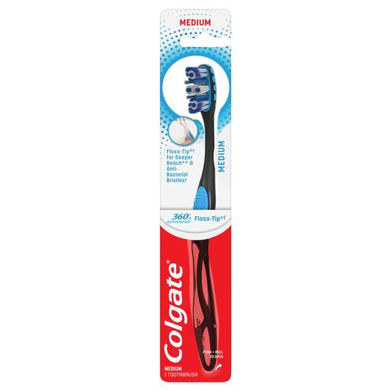 Colgate Advanced 360 Floss-Tip Bristles Medium Toothbrush (1 toothbrush)