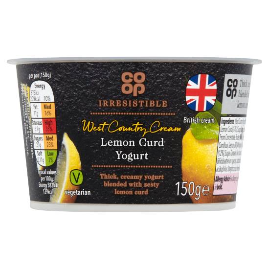 Co-Op Irresistible West Country Lemon Curd Yogurt 150g