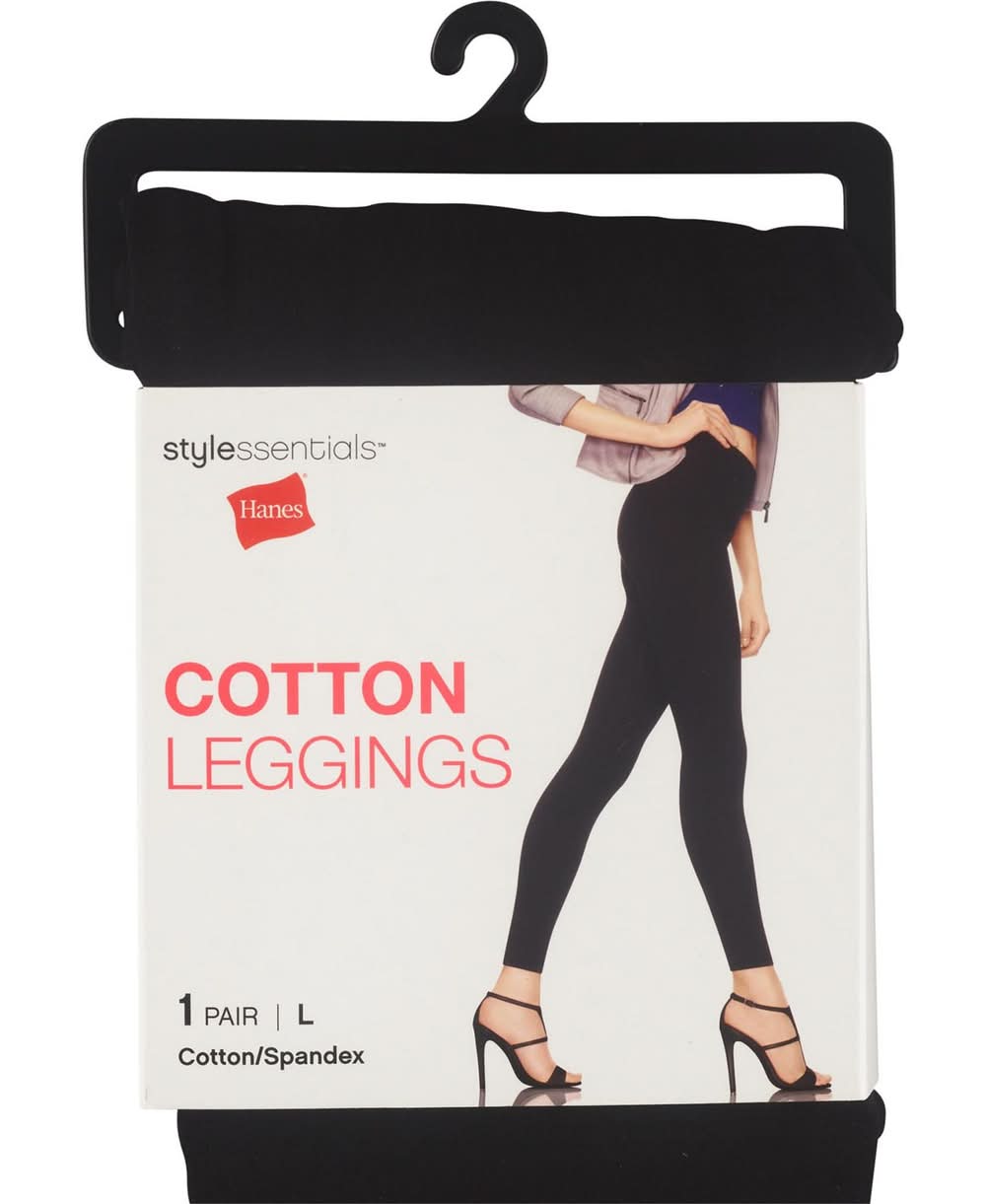 Hanes Stylessentials Cotton Leggings, Women, L, Black