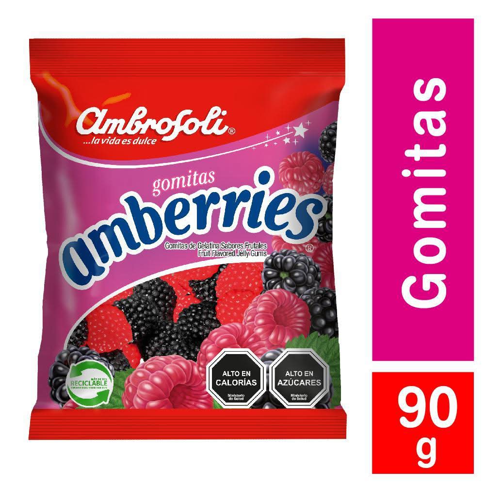 Ambrosoli · Amberries gomitas de gelatina en formas de moras y frambuesas - Frutales (90 g)