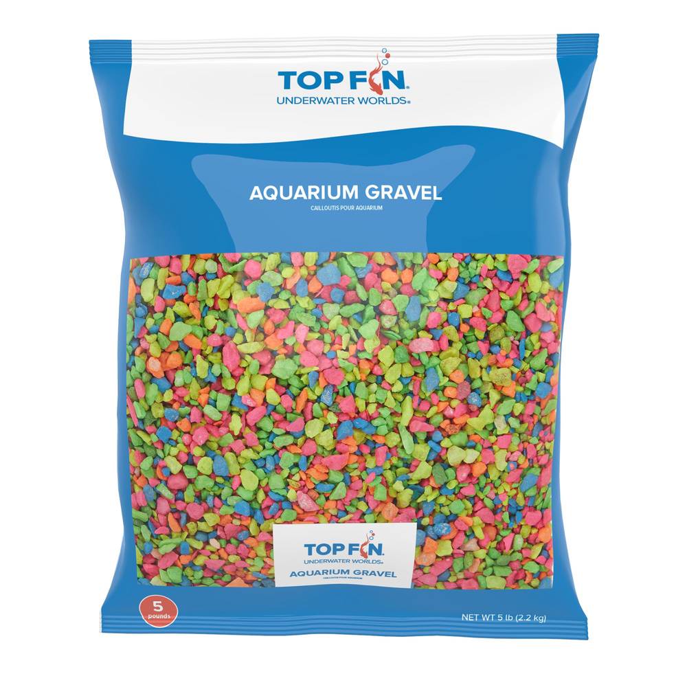 Top Fin Premium Aquarium Gravel, Rainbow (5 lbs)