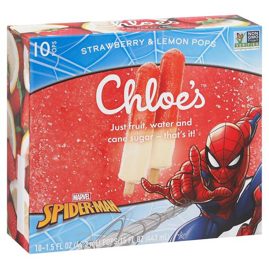 Chloe's Strawberry-Lemon Marvel Spider-Man Pops (10 ct)
