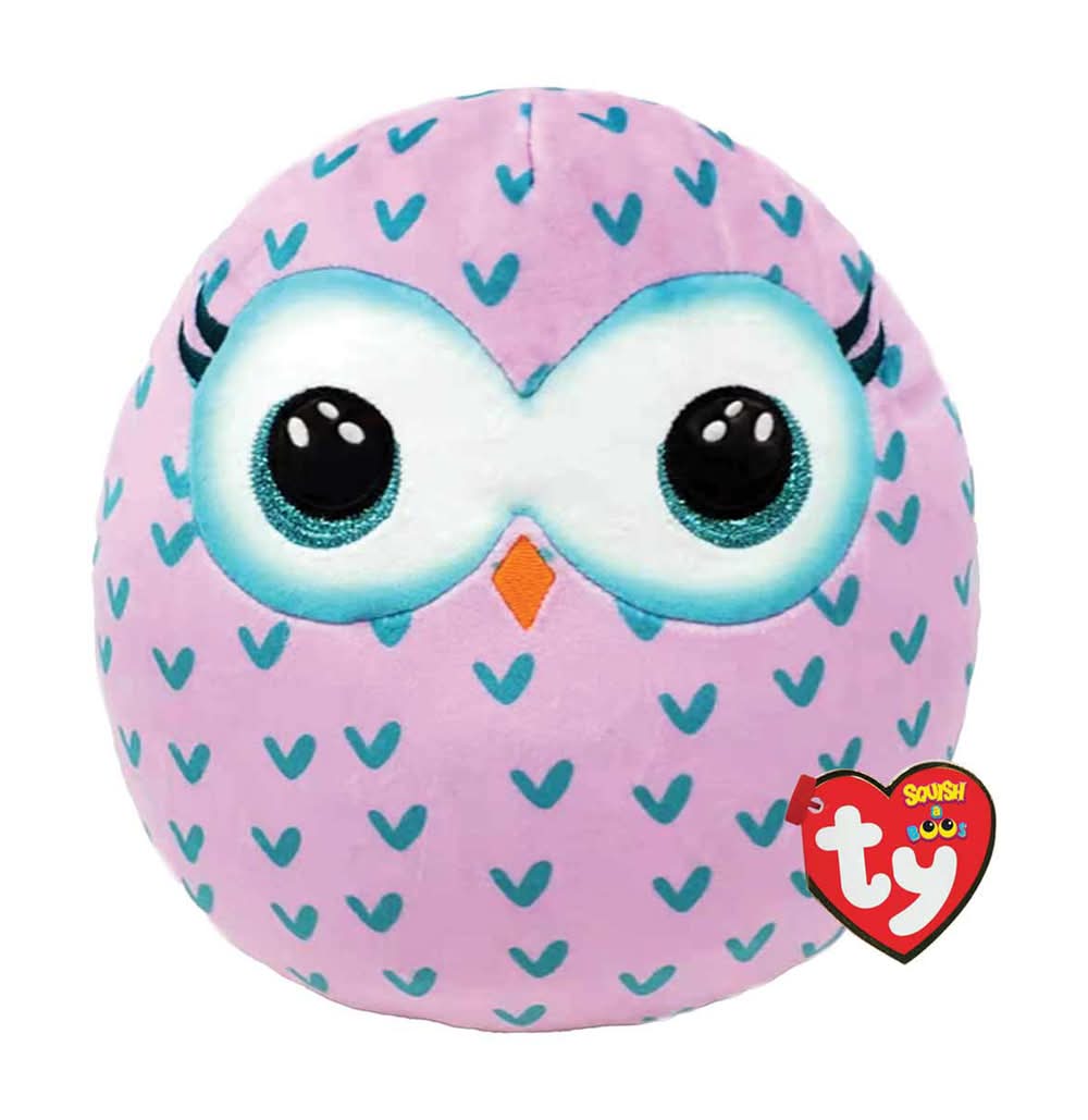Ty Squishy Beanies Winks Owl Plush, 14 In