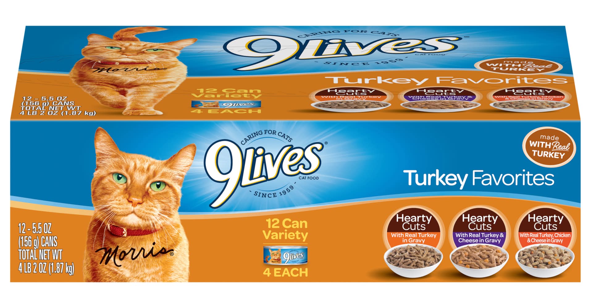 9Lives Assorted Favorites Cat Food, Turkey (1.87 kg, 12 ct)