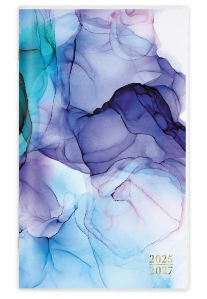 Cambridge® Aqueous Academic 2025-2027 Two Year Monthly Planner, Pocket, 3 1/2" x 6"