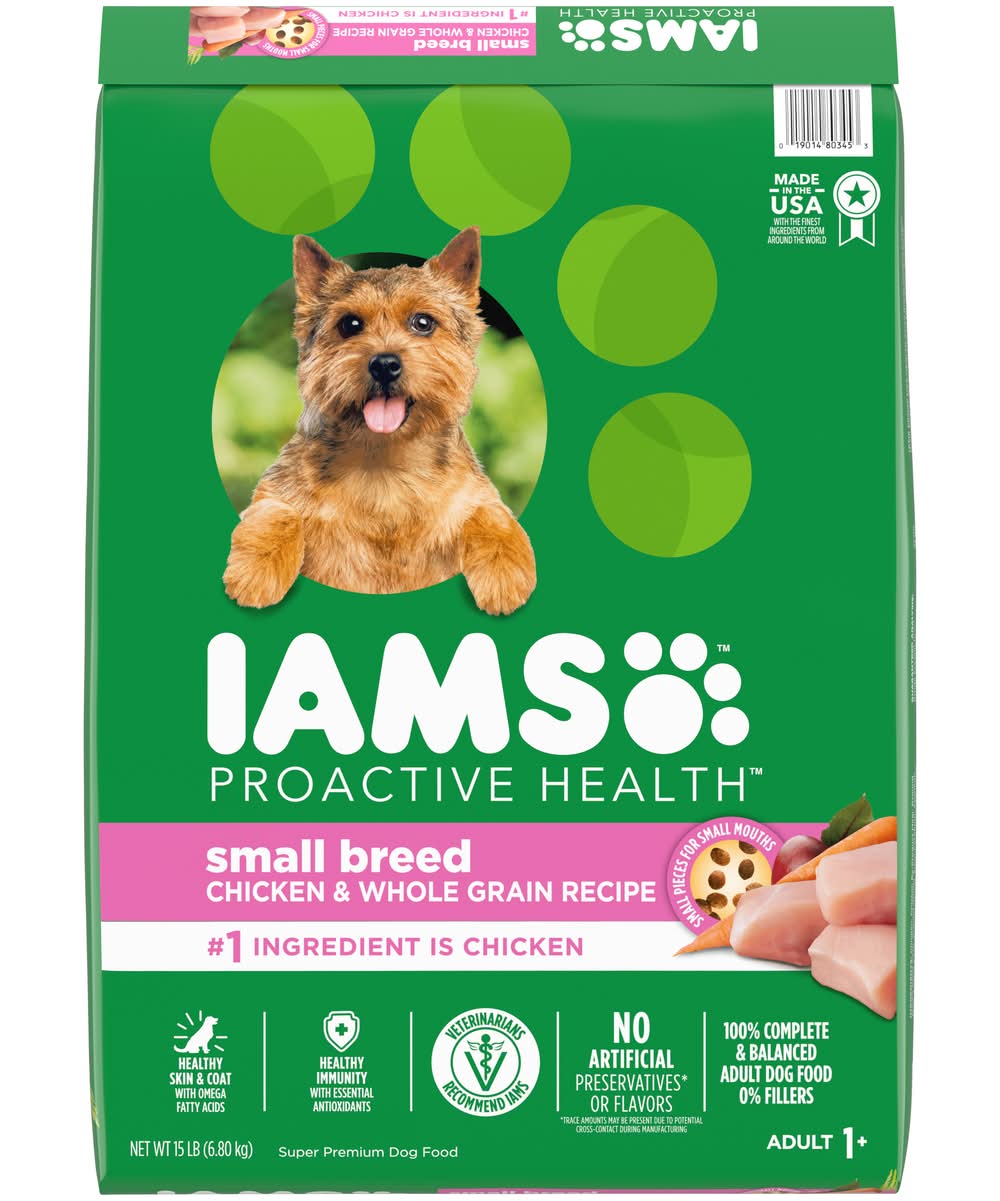 Iams Proactive Health Adult 1+ Small Breed Chicken & Whole Grain Recipe (15 lbs)
