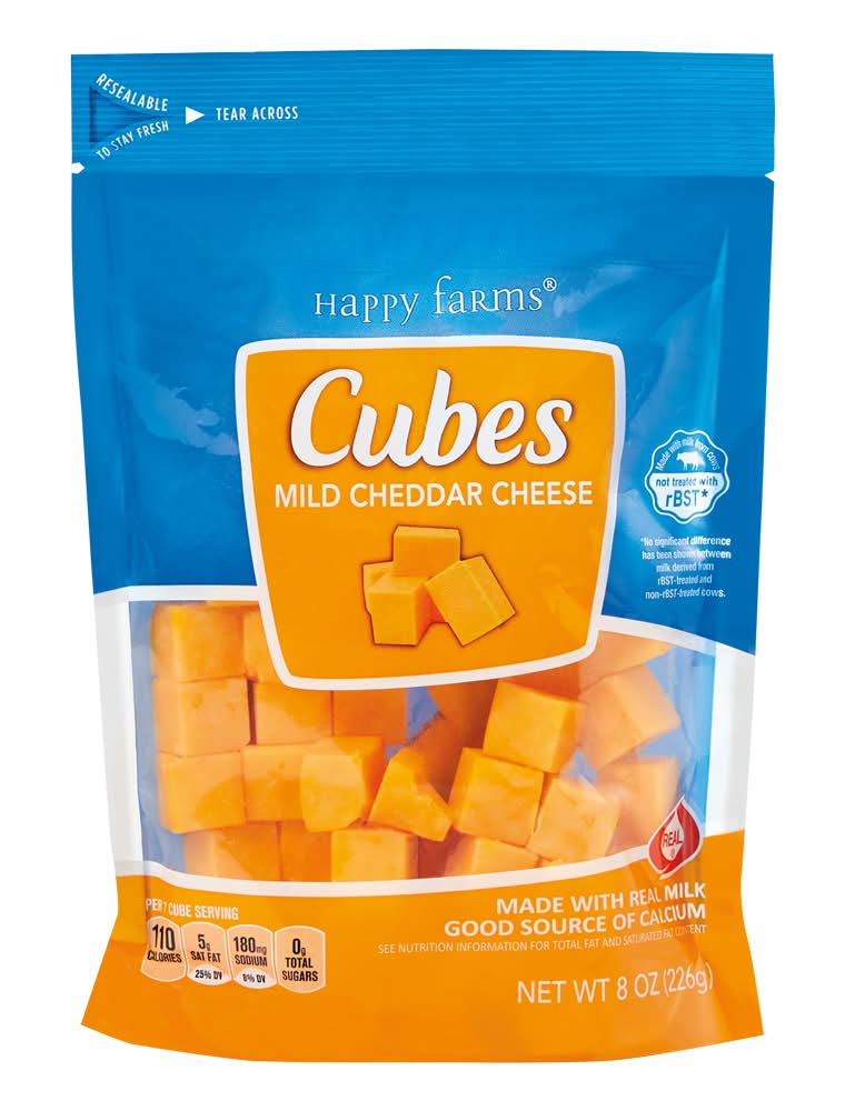 Happy Farms Mild Cheddar Cheese Cubes (8 oz)