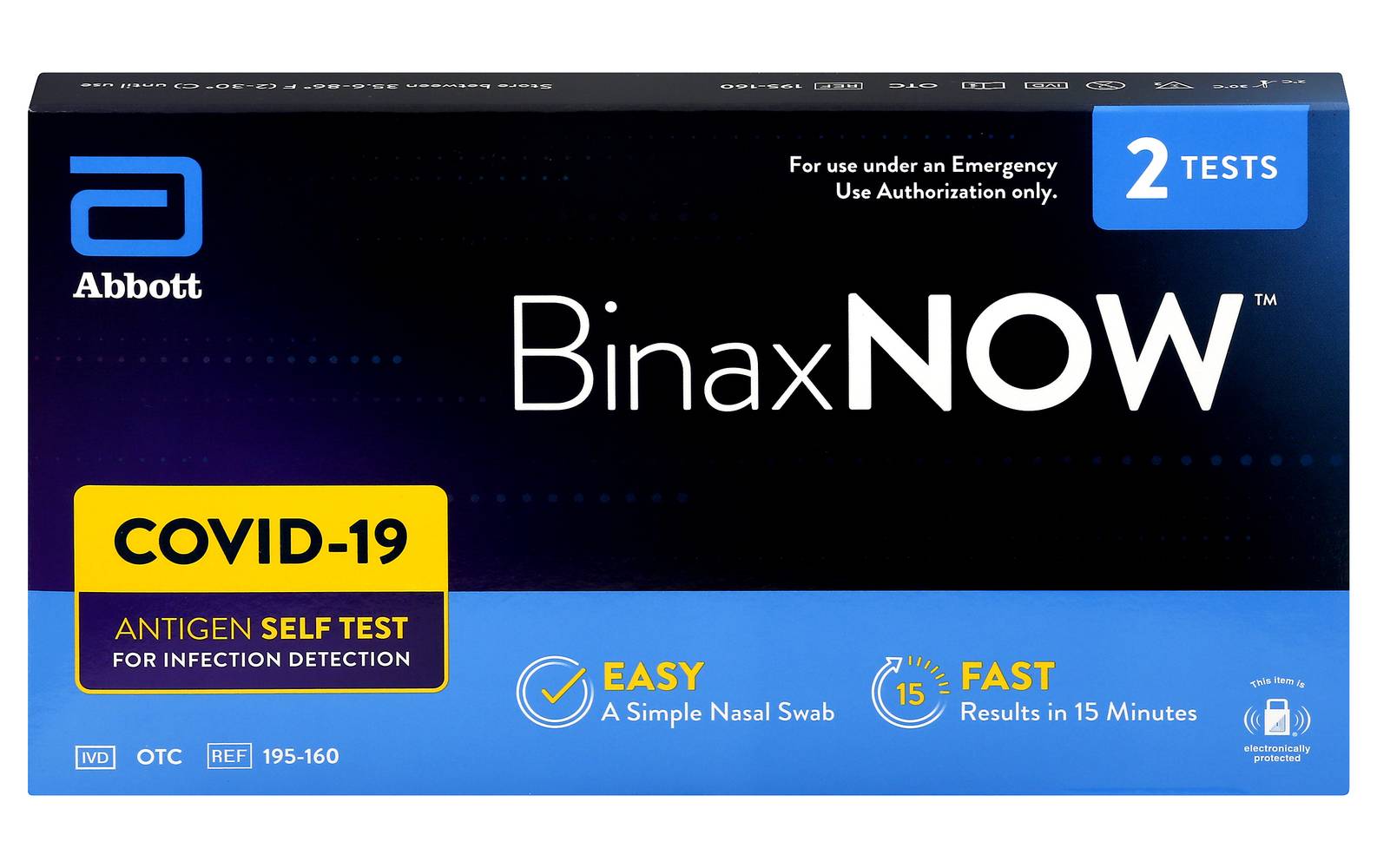 BinaxNOW Covid-19 Antigen Self Test (3.5 oz, 2 ct)