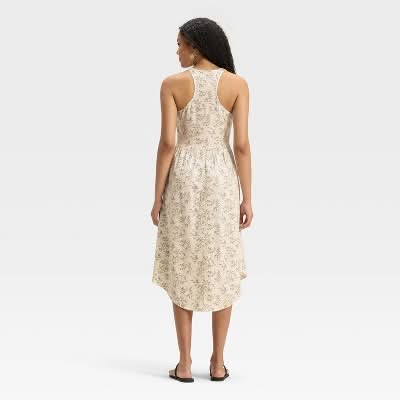 Universal Thread Drop Waist Floral Midi A-Line Dress Delivery Near Me |  Order Online | Uber Eats