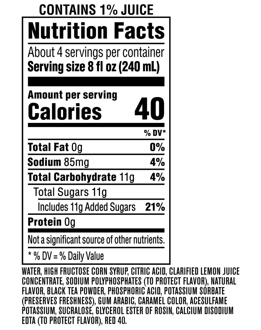 Brisk Half & Half Flavored Ready To Drink Liquid Tea, Iced Tea + Lemonade (33.8 fl oz)