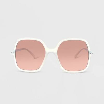 Women's Plastic Square Sunglasses - Wild Fable™ Off-White