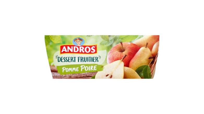 Andros Dessert fruitier pomme poire Les 4 pots de 100 g