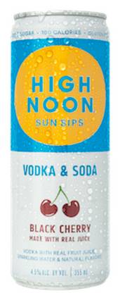 High Noon Sun Sips Vodka & Soda Black Cherry 355mL Aluminium Can