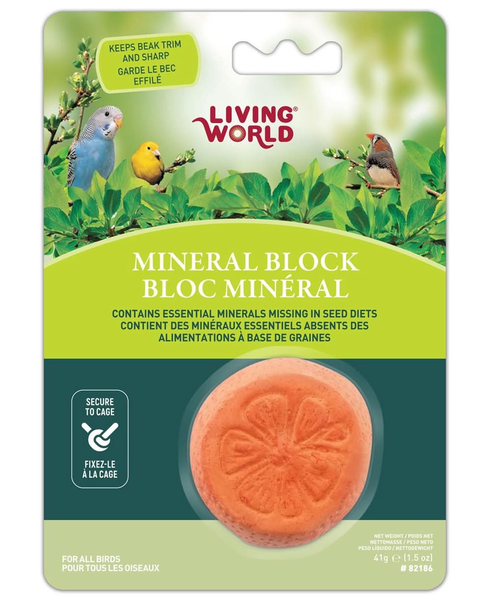 Living World Mineral Block for Parakeets Orange, 1.5 oz