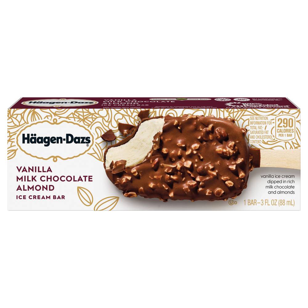 Häagen-Dazs Ice Cream Bar, Vanilla Milk Chocolate Almond (3 fl oz)