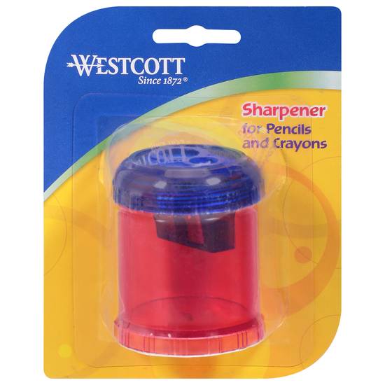 Westcott Plastic Manual Pencil and Crayon Sharpener