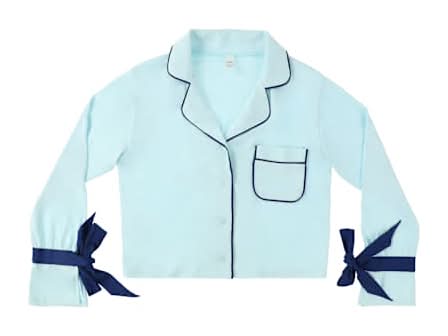Juniors Pajama Top Large Blue