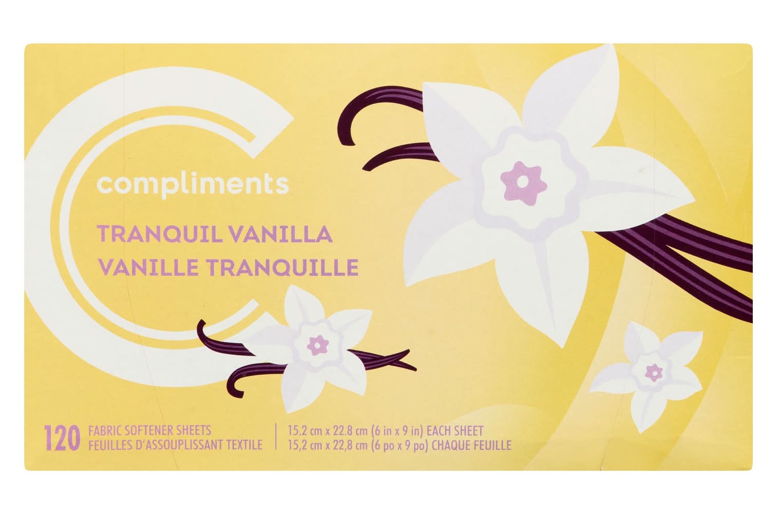 Compliments Vanilla Fabric Softener Sheets