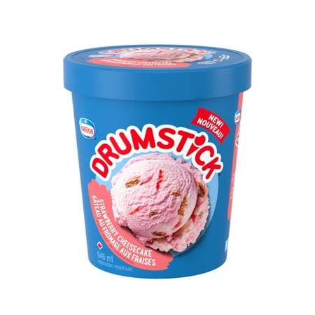 Strawberry Cheesecake, Strawberry Cheesecake Flavoured Frozen Dessert With A Strawberry Ripple & Graham Pieces, Crafted In Canada, Made With Canadian Dairy, No Artificial Colours