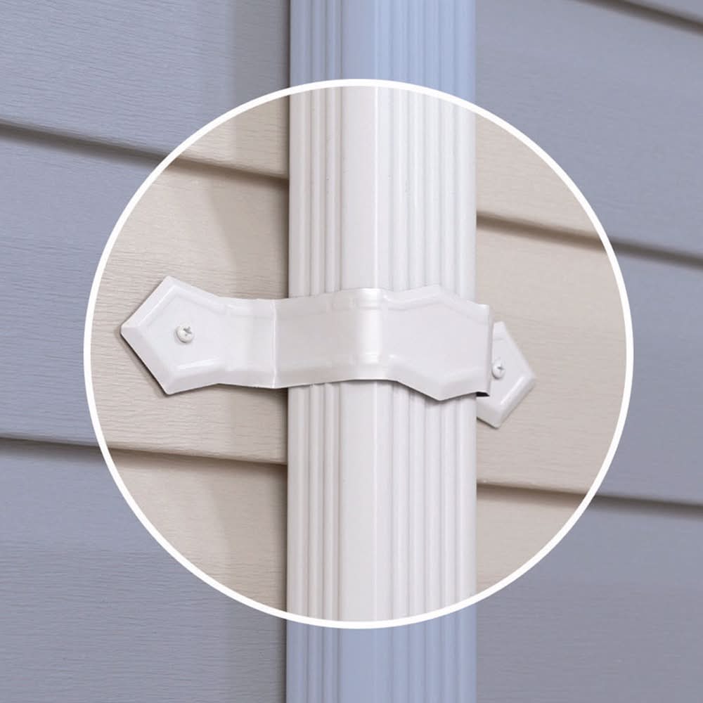 Amerimax 0.25 In. H X 2 In. W X 13.5 In. L White Aluminum K Downspout Strap