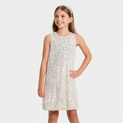 cat & jack sequin dress Cat & Jack Toddler Girl's black Sequin Dress size XS(4/5)