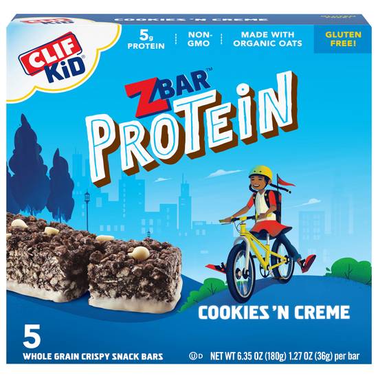Clif Kid Zbar Protein Cookies 'N Creme Snack Bars (5 ct)