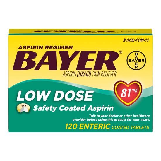 Bayer Low Dose Aspirin 81 mg Enteric Coated Tablets