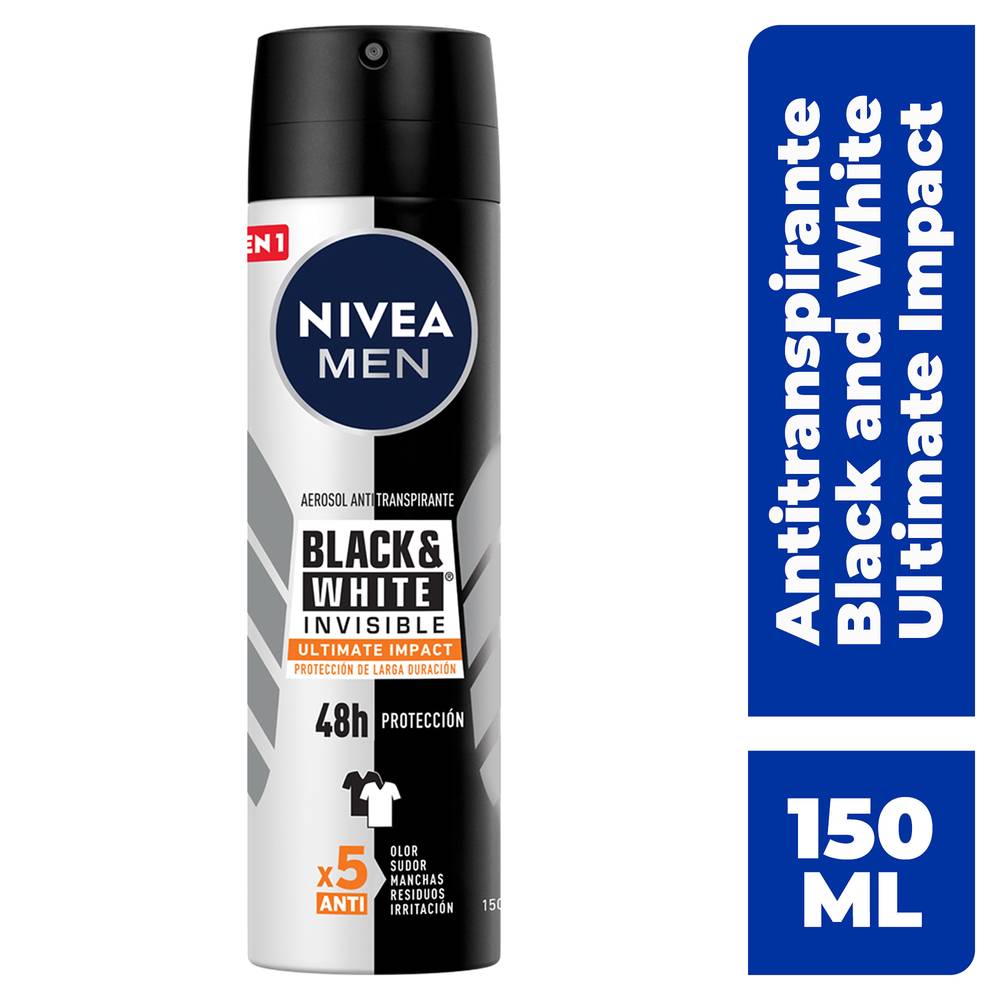 Nivea men antitranspirante black & white invisible