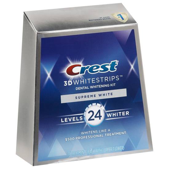 Crest 3dwhitestrips Supreme Bright At-Home Dental Whitening Kit.