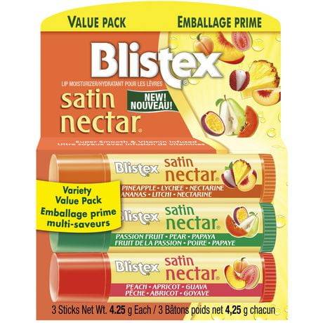 Blistex Satin Nectar Lip Balm Variety Value pack, Assorted (4.25 g, 3 ct)