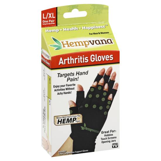 Hempvana Arthritis Gloves L/Xl Size (1 pair)