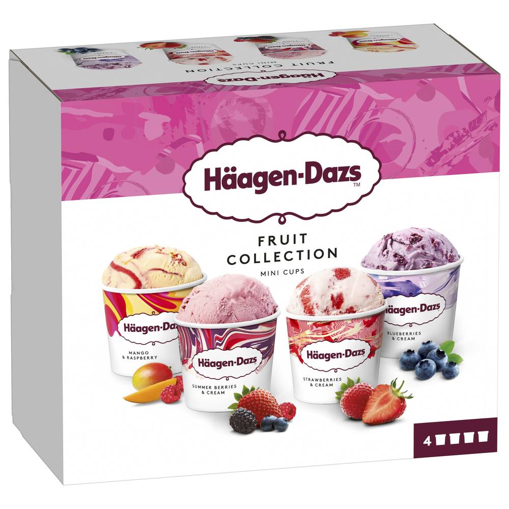 Häagen-Dazs - Fruit collection mini pots de cr�ème glacée (mangue - baies d'été - fraise - myrtille)