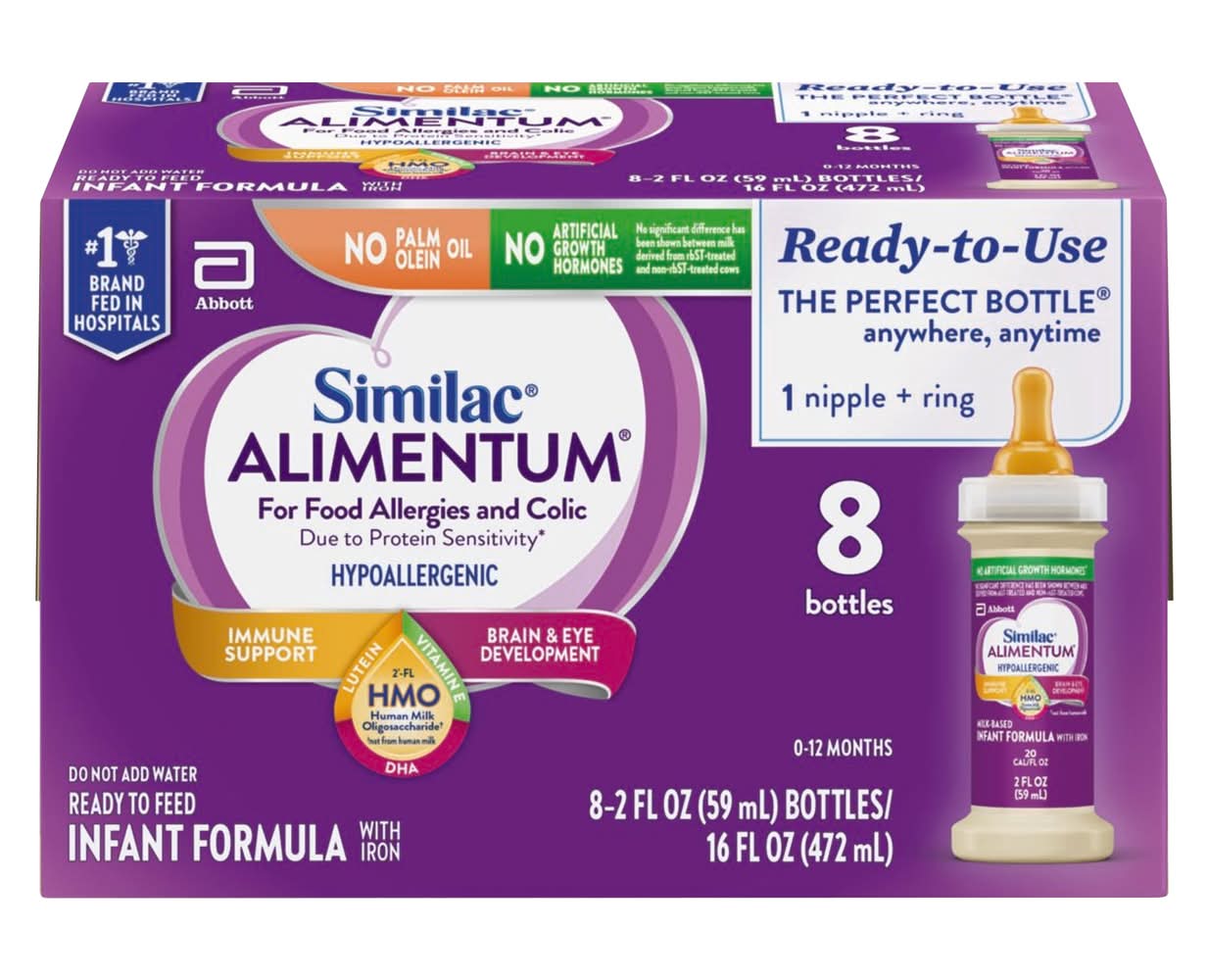Similac Alimentum Hypoallergenic Ready-To-Feed Infant Formula, 0-12 M (16 fl oz)
