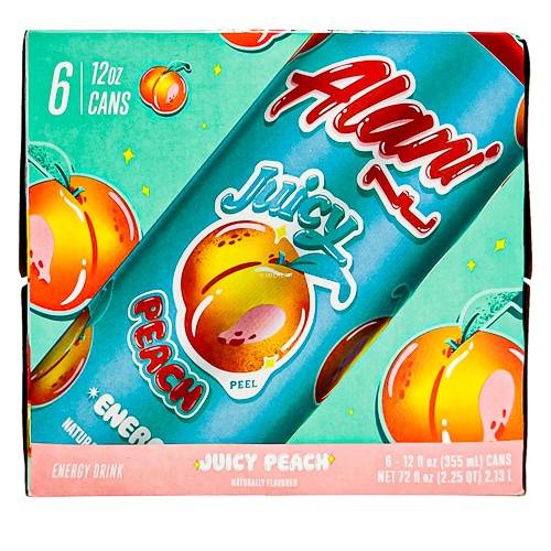 Alani Nu Juicy Energy Drink (6 pack, 12 fl oz) (peach)