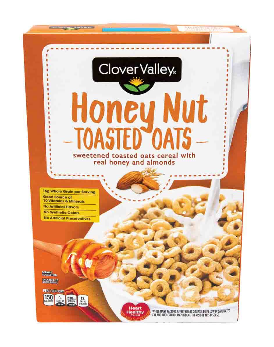 Clover Valley Honey Nut Toasted Oats Cereal 12.25 Oz
