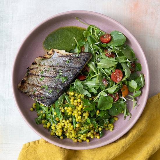 portofino bowl with grilled trout