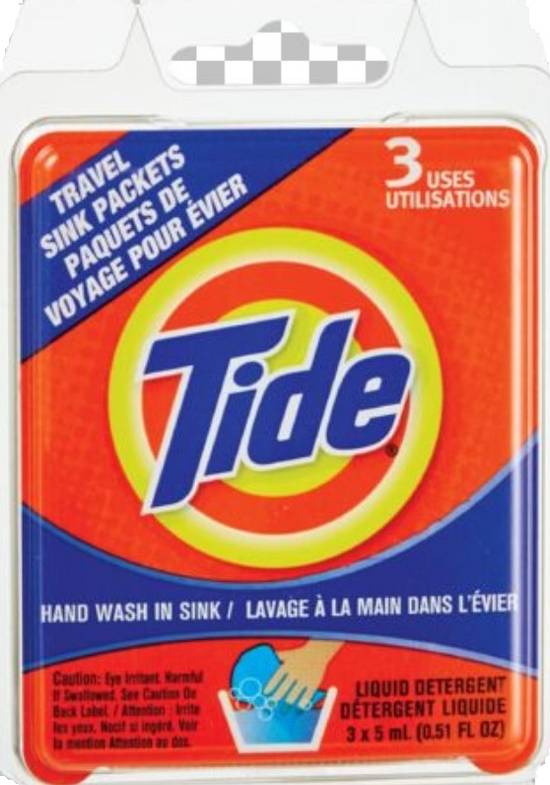 Tide Liquid Detergent Travel Sink Packets (3 x 5 ml)
