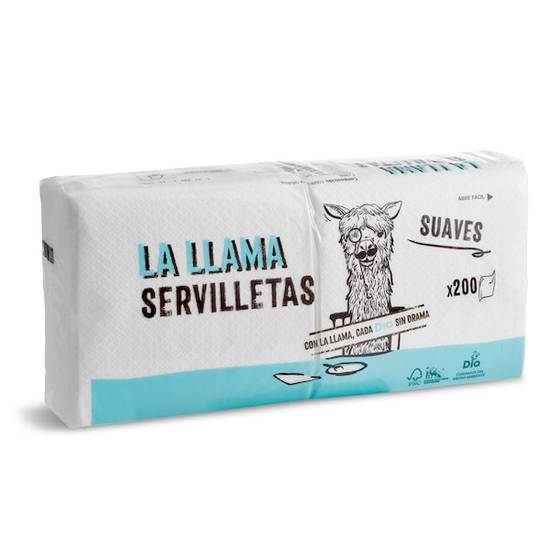 Servilletas blancas 1 capa La llama bolsa 200 unidades)