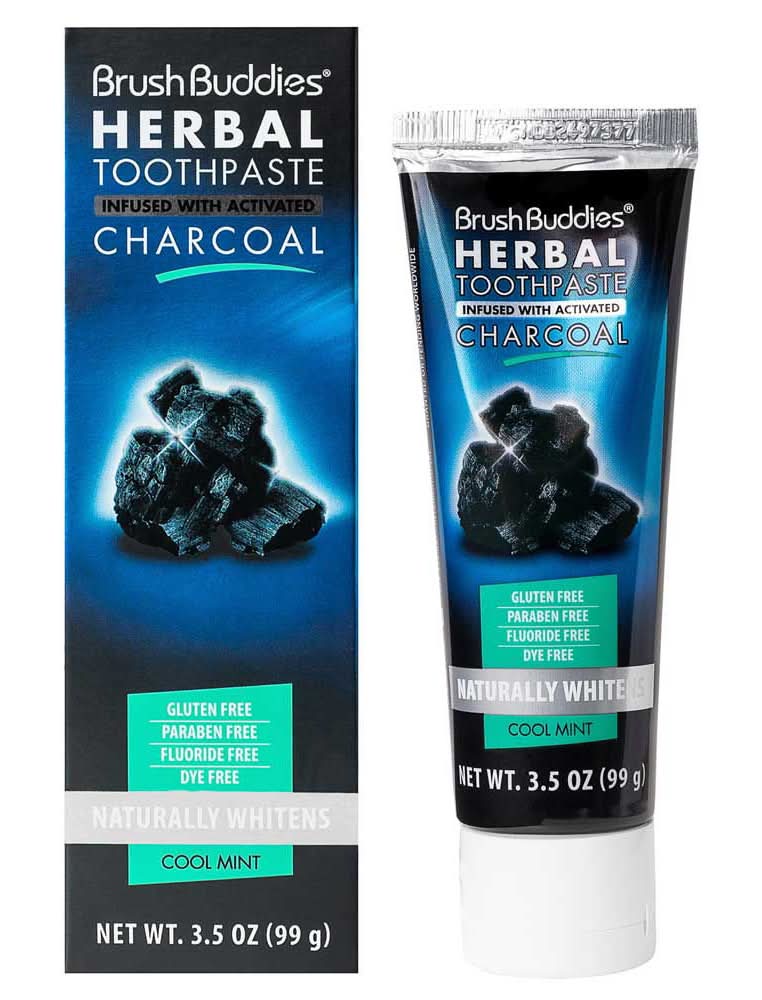 Brush Buddies Herbal Charcoal Toothpaste, Cool Mint (3.5 oz)