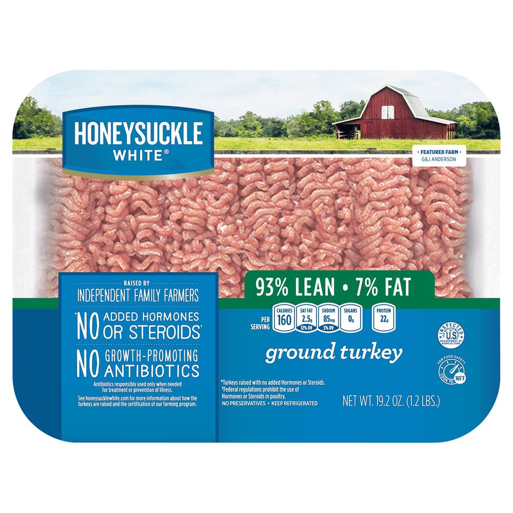 Honeysuckle White 93% Lean, 7% Fat Ground Turkey (1.2 lbs)