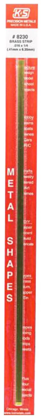 K&S 0.016 In. X 1/4 In. W X 12 In. L Mill Brass Metal Strip