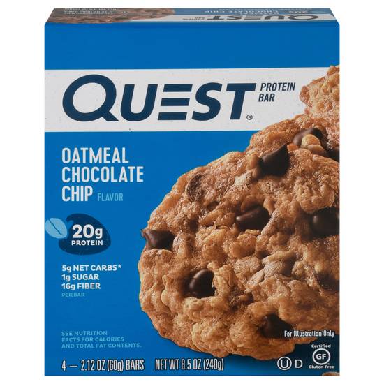 Quest Oatmeal Chocolate Chip Flavor Protein Bar (4 ct)