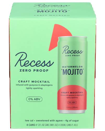 Recess Watermelon ""Mojito"" Craft Mocktail 4 Pack