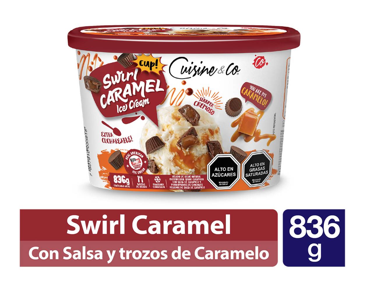 Cuisine & Co · Helado sabor caramelo swirl caramel (836 g)