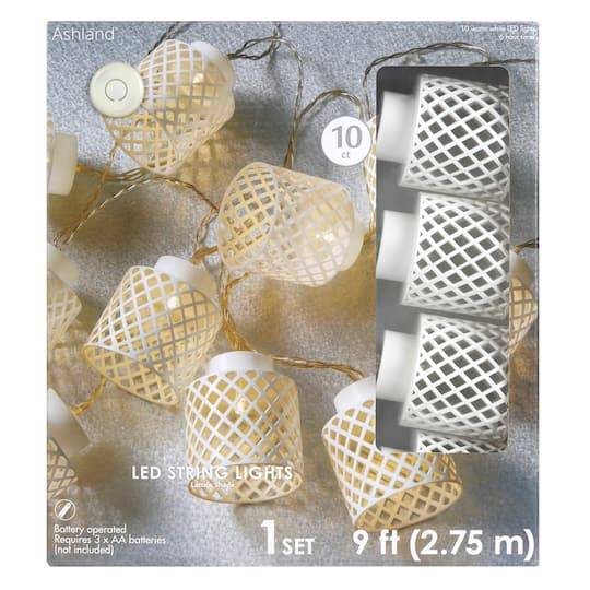 10Ct. Warm White Led Lattice Shade String Lights By Ashland