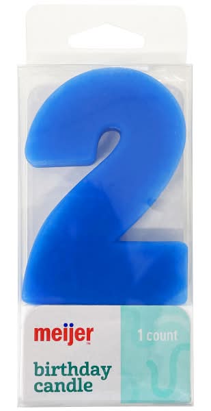 Meijer Extra Large Birthday Candle, Number 2, Assorted Colors
