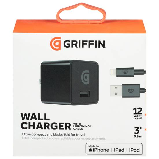 Griffin 12 W 3" Wall Charger With Lighting Cable