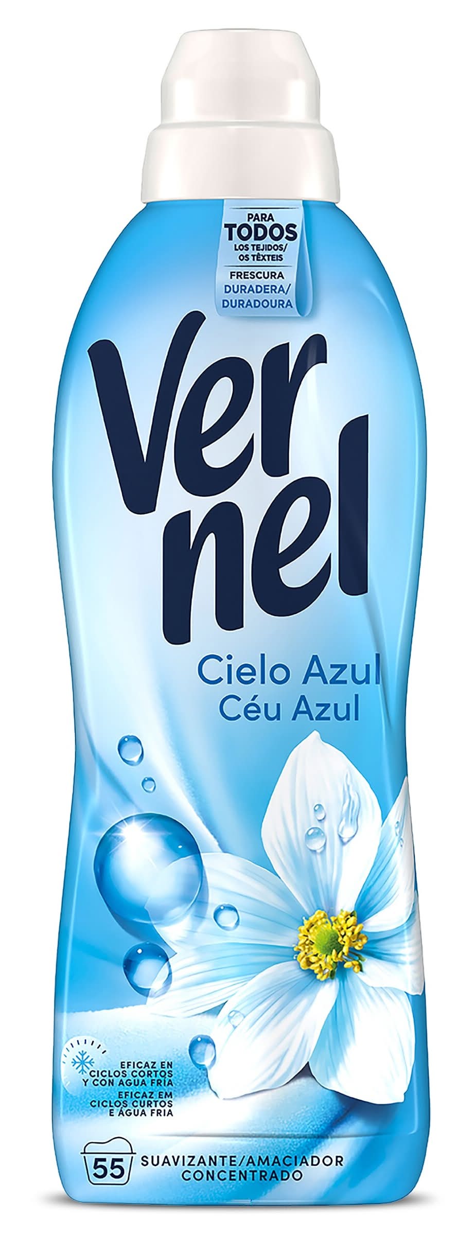 Suavizante Concentrado Cielo Azul Vernel Botella 55 Lavados